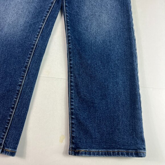 Levi's Jeans Women 24x25* Ribcage High Rise Straight Crop Dark Blue Denim Tag 25 - Picture 5 of 16